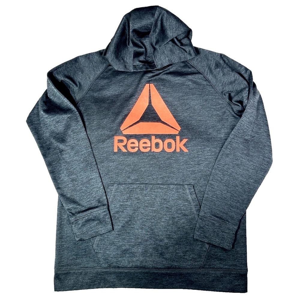 REEBOK Women's Pullover Sweatshirt Hoodie Size XL Gray Pink